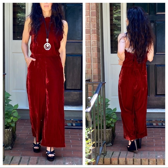 #06 ABSOLUTELY FABULOUS HALTER VELVET JUMPSUIT - Picture 9 of 11